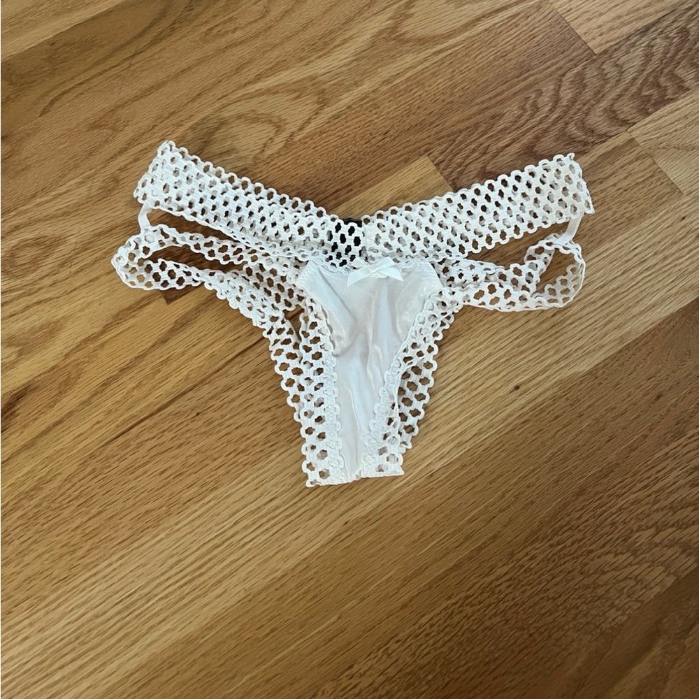 Victorias secret panties cross open back larger mesh band detailing